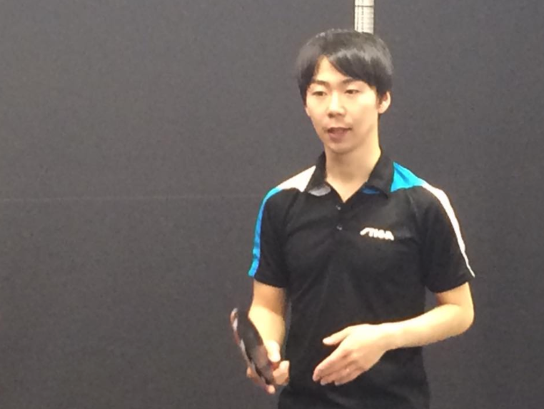 塩野真人選手がシェークハンズの動画撮影に来てくれました