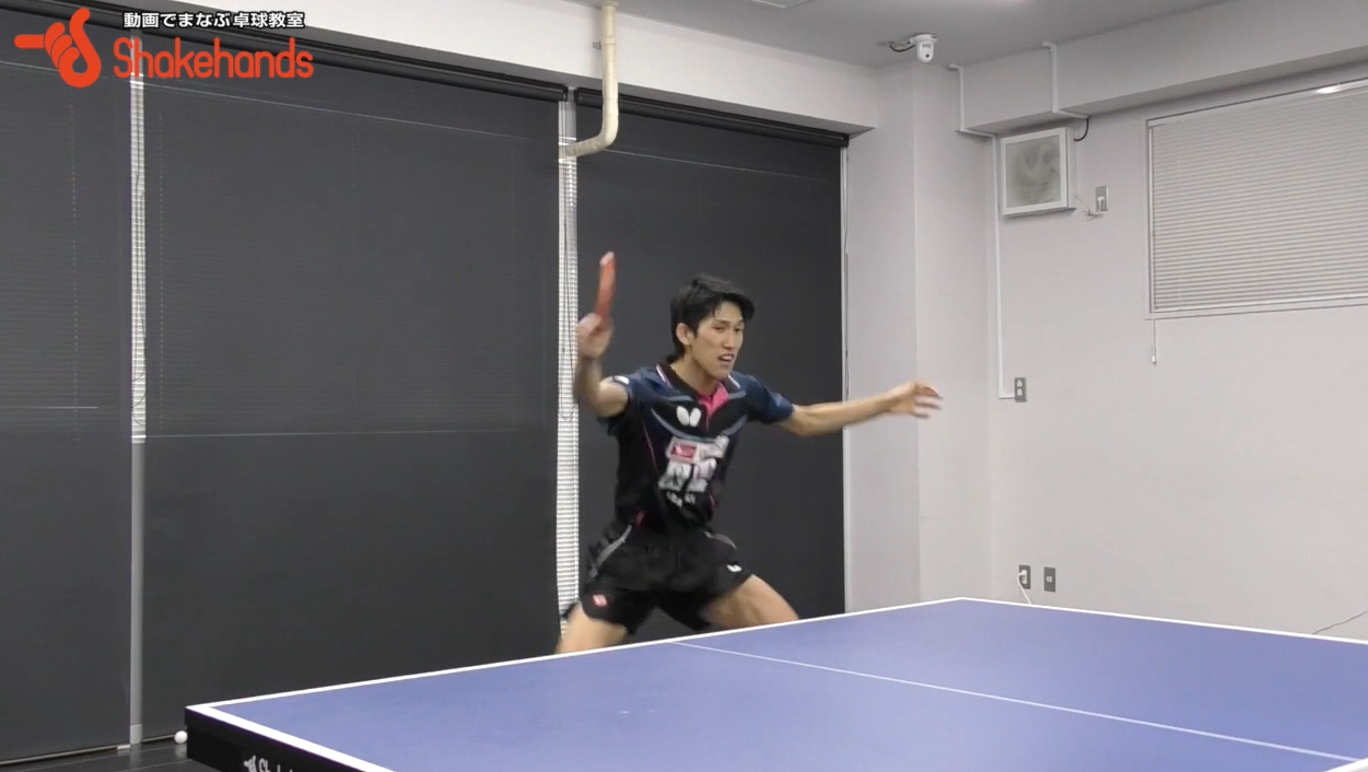 吉村真晴選手の試合を想定した練習。ミドルのフォアドライブからフォアかバックに