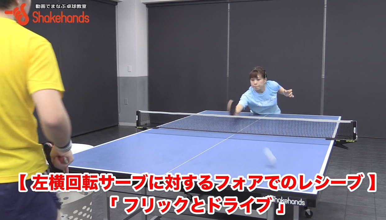 バックサーブのレシーブ。女子選手のドライブとフリックby松澤茉里奈