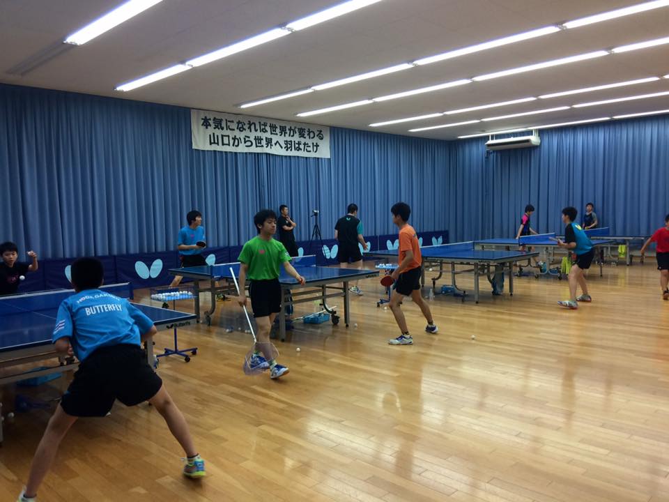 湯田温泉で卓球談義
