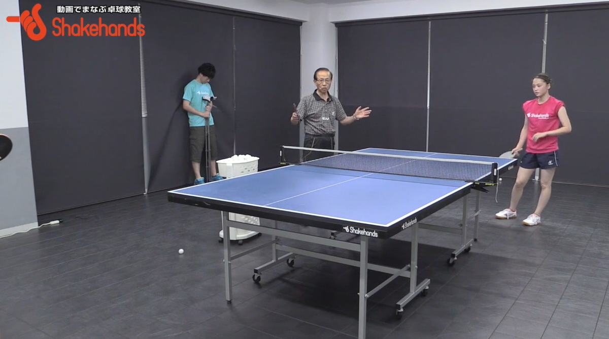 近藤欽司の試合勝つ練習。女子選手の長いラリーで勝つ