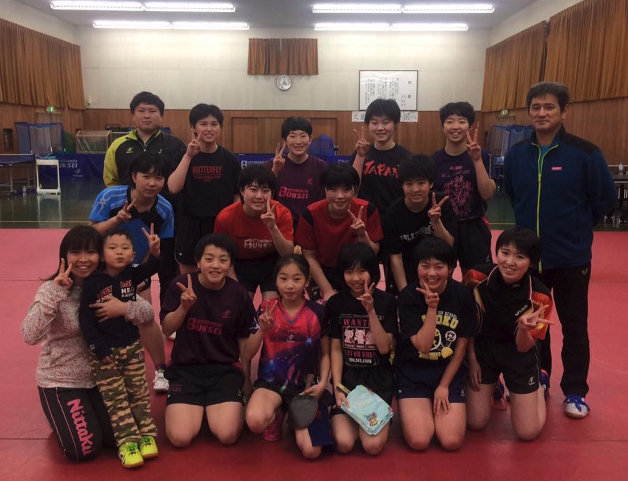 栃木県の文星女子高校卓球部と卓桜会にお世話になりました