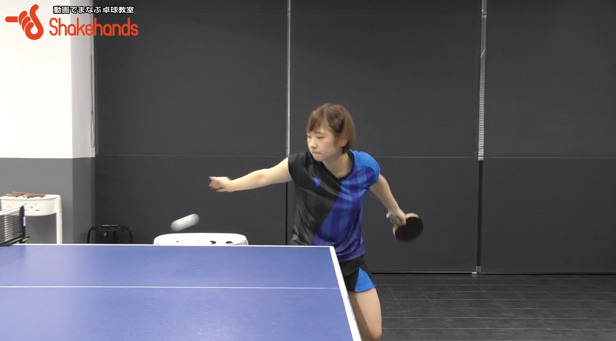 【卓球女子】下回転サーブ。体の前まで待つのがポイントby前田美優