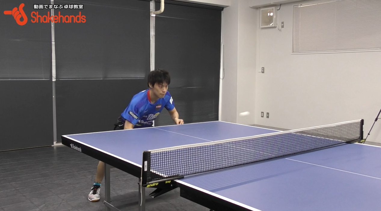 ツッツキレシーブを3球目ドライブ。待ち位置が重要by吉田雅己