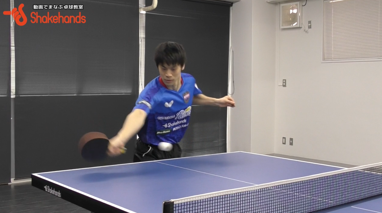 吉田雅己のストップレシーブを3球目!フリックで強打！