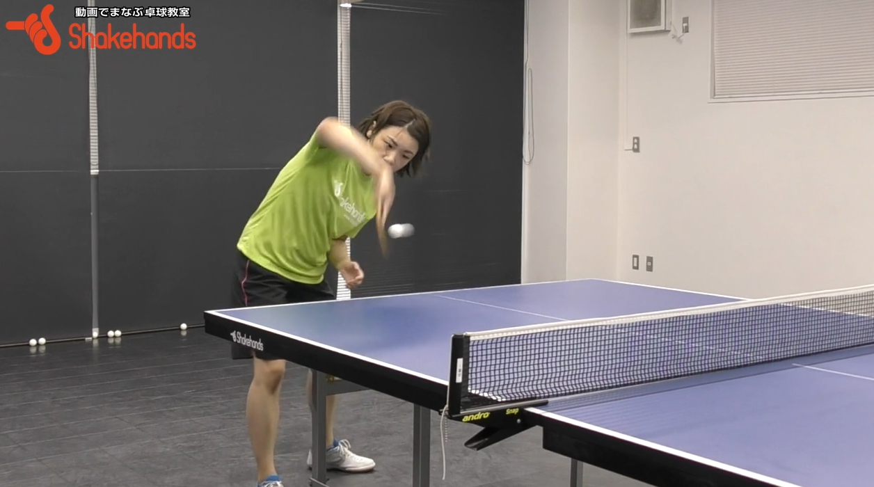 【石垣優香】カットマン逆チキータで得点!横回転をかけやすい位置とは