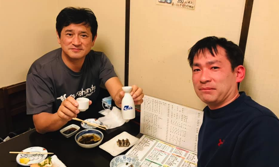 大学後輩の高校に指導に行って練習後、久しぶりに一献行きました