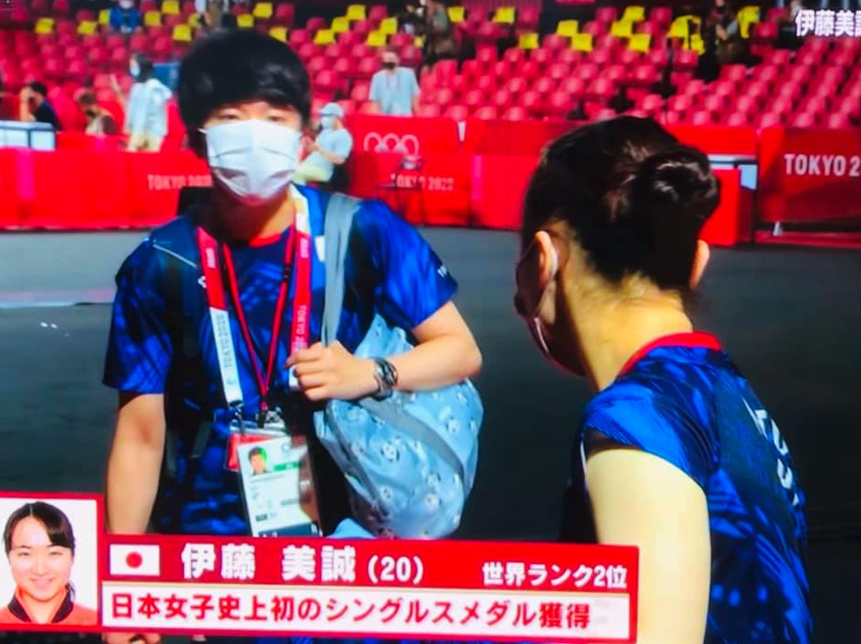 伊藤美誠選手　東京オリンピック 銅メダル　松崎太佑コーチ  今、飲んで話を聞きたい一番の卓球人・男です