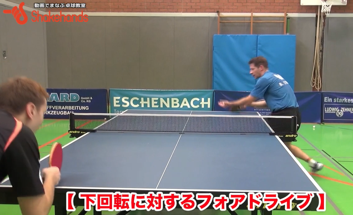 下回転に対するフォアドライブ!スピードドライブとループドライブのスイングの違い教えますbyバスチャンシュテガー