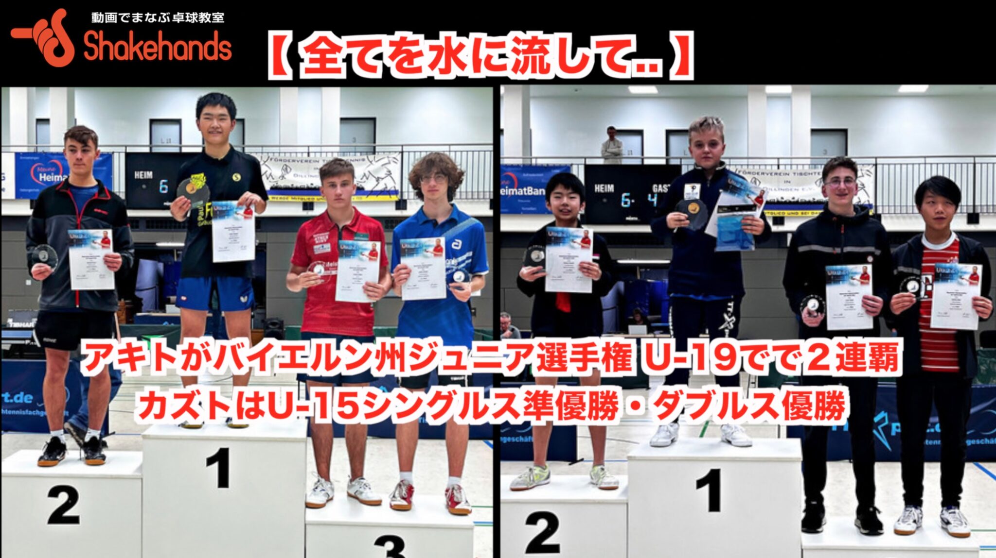 全てを水に流して.. 【アキトがバイエルン州ジュニア選手権で２連覇！】