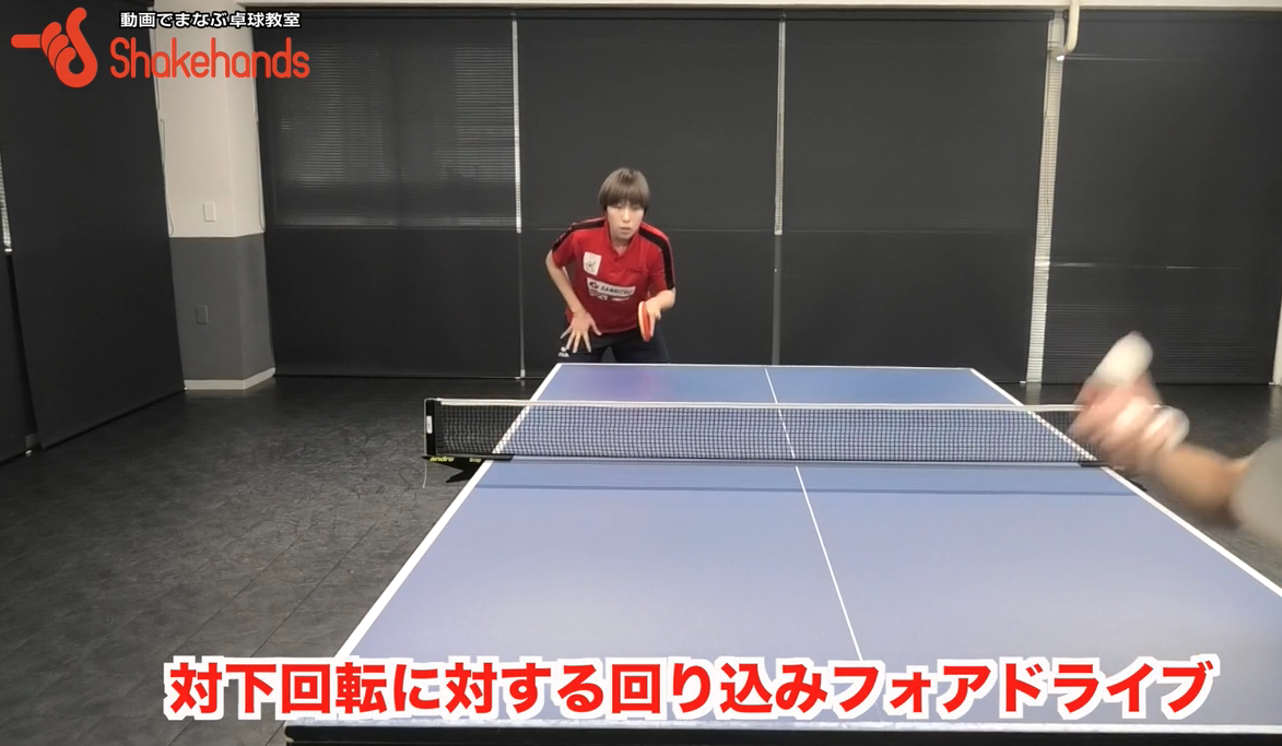 下回転に対する回り込みフォアドライブ!狙ったコースに質の高いフォアドライブをするには股関節を使うby永尾尭子