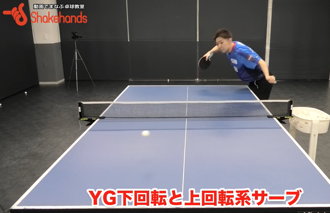 YG上回転、下回転サーブ!グリップは順回転サーブと同じby町飛鳥