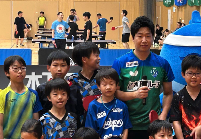 木下アビエル神奈川 木下マイスター東京 『えるる&マイスケカップ』水谷隼選手のロビング打ち1本勝負