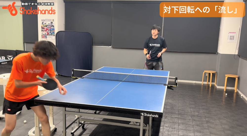 相手の回転サーブに対する流しレシーブ見せます!試合で緊張した場面でこそ発揮できるby佐藤光彦