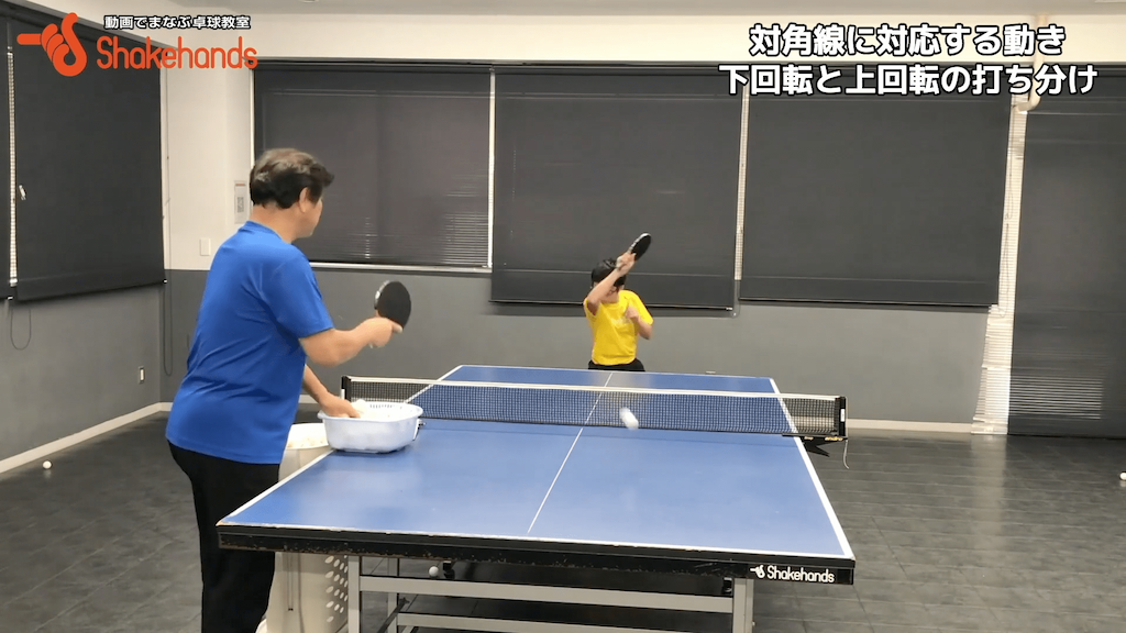 対角線への対応と下回転と上回転の打ち分けby平岡義博