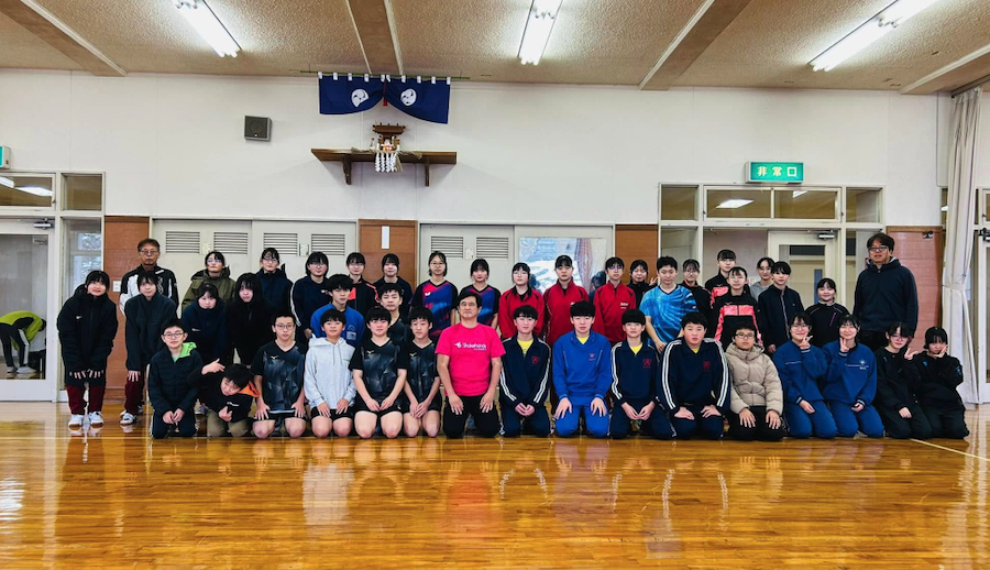 奥州市で2日間の卓球講習会